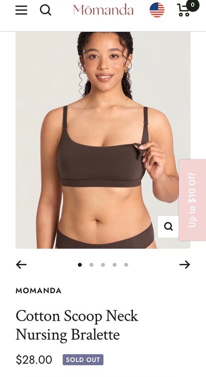 Size L Momanda Cotton Scoop Neck Nursing Bralette