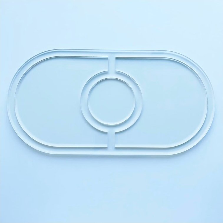Oval 3-Pocket Serving Tray Router Template, Acrylic Template, Woodworking Router Guide