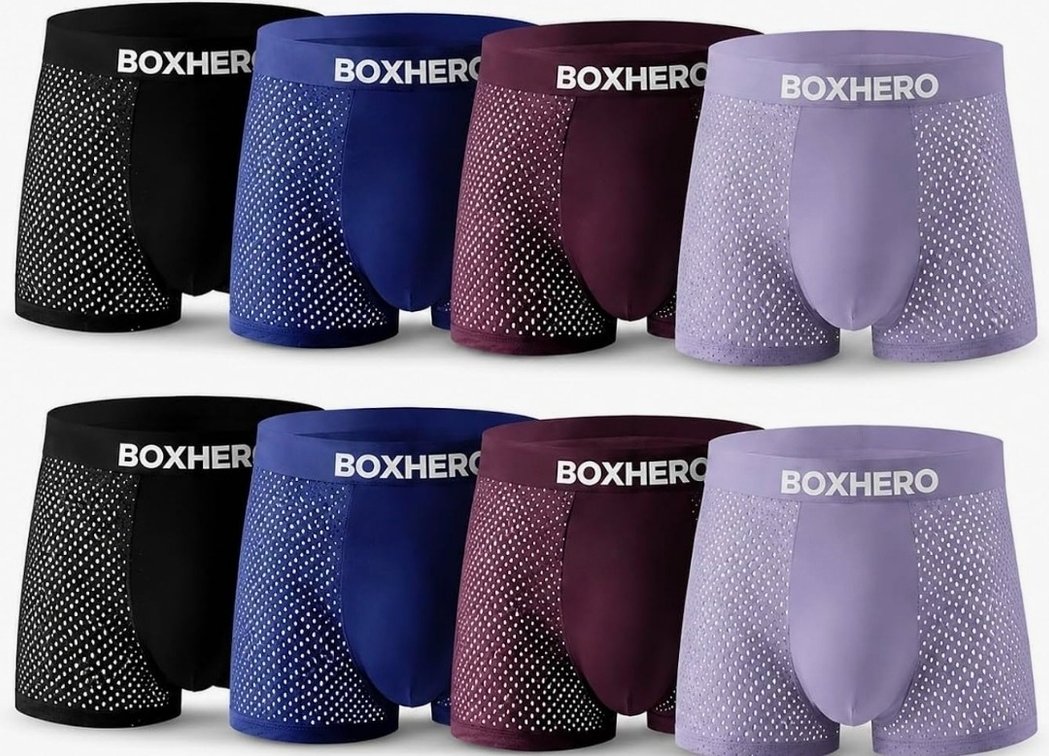 Men's L Boxhero [2026 Upgrade Bamboo Boxer Briefs- Breathable Mens Underwear, Built-in with 3D Pouch Comfortable Underwear for Men