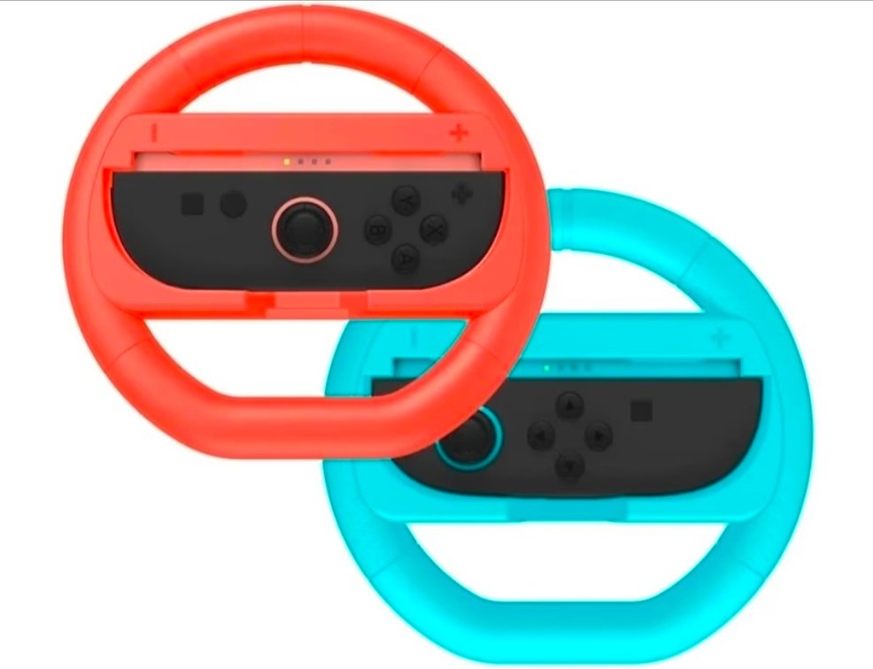 NBCP Racing Steering Wheel 2-Pack for Nintendo Switch 2 Joy-Con – Ergonomic Grip, Compatible with Mario Kart 8 Deluxe & More