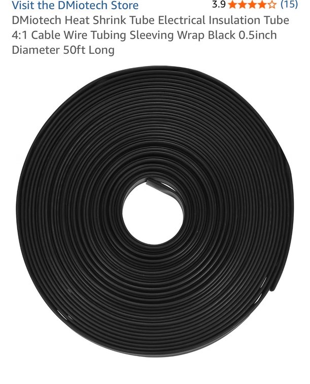 DMiotech Heat Shrink Tube Electrical Insulation Tube 4:1 Cable Wire Tubing Sleeving Wrap Black 0.5inch Diameter 50ft Long