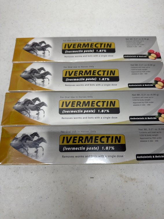 (4) retails $65 Ivermectin Paste Dewormer - 6.08g dose @ 1.87%-Apple flavored