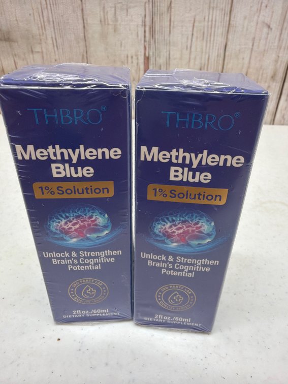 Methylene Blue 1% USP Grade Drops, 10 mg/mL, 2 fl oz Pharmaceutical Grade, For Humans, Formaldehyde-Free, Lab-Tested, cGMP Bottled