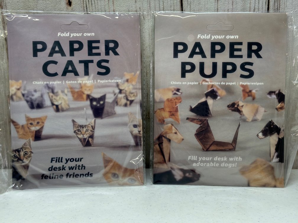 50/50 little origami cats and puppies