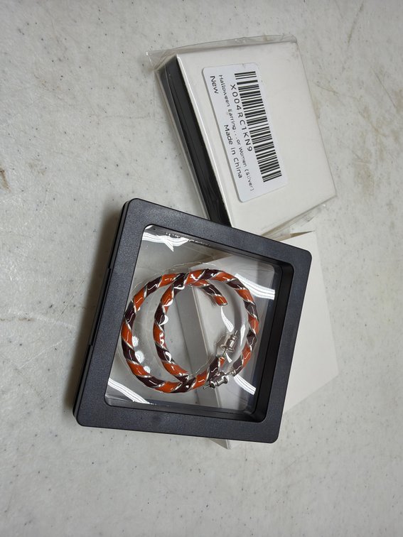(2) pack of earrings (all the same) silver, brown, orange