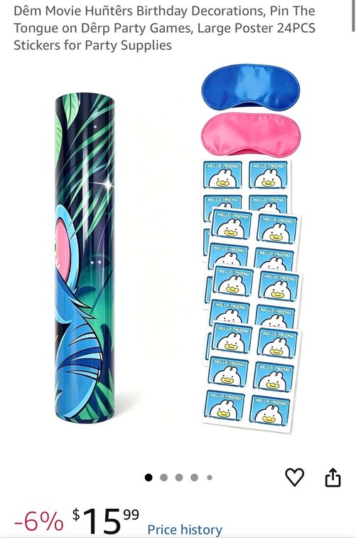 Dêm Movie Huñtêrs Birthday Decorations, Pin The Tongue on Dêrp Party Games, Large Poster 24PCS Stickers for Party Supplies