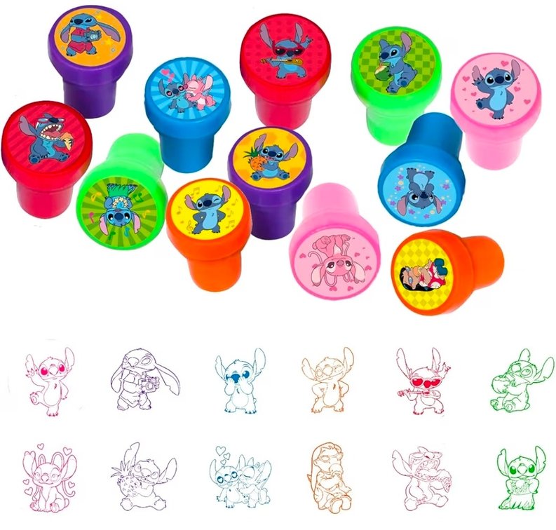 24 Pcs Stitch Stampers - Perfect Stitch Birthday Party Supplies, Goody Bag Fillers & Party Favors.