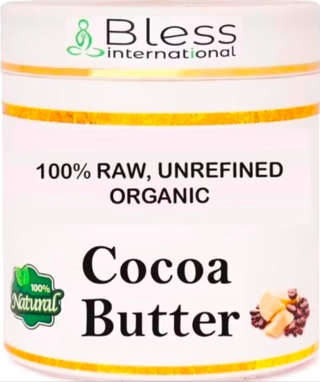 Organic Raw Cocoa Butter 100% Pure,Natural & Unrefined| Skin Moisturizer For Face, Body & Hair| 1 LBS/450 GM Ivory / White
