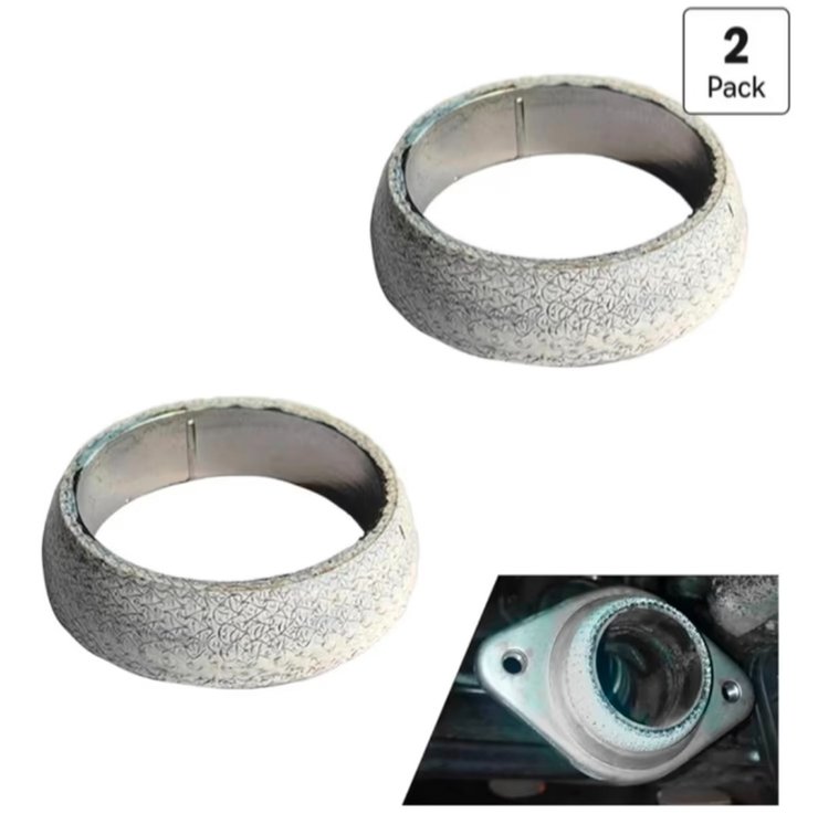 2PCS Exhaust Manifold Gasket, 2 inch Sealed Exhaust Manifold Gasket, Prevent Leaking Between Exhaust Pipe and Exhaust Manifold, Universal Replacement Donut Gasket (51MM)