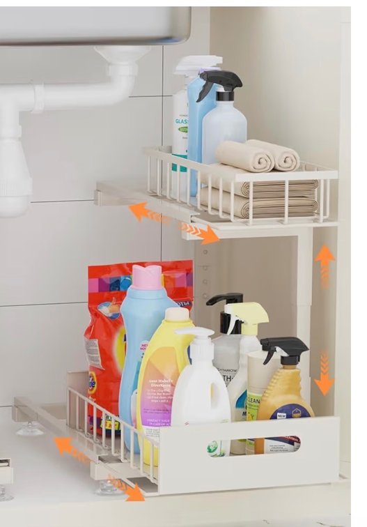 Single under counter organizer (sand) color
