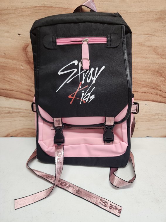 Fashion Men Women Stray Kids Laptop Backpack with USB Port Business Backbag Multifunctional Multi Compartment School bag (pink 2)
