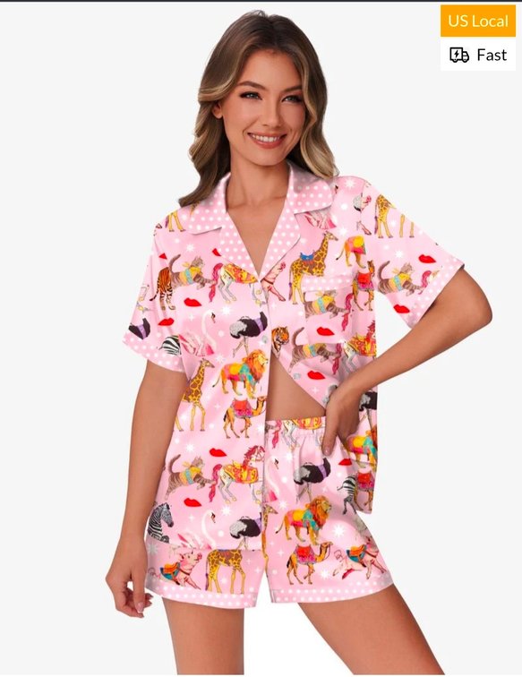 Women's L Ekouaer Silk Pajamas for Women