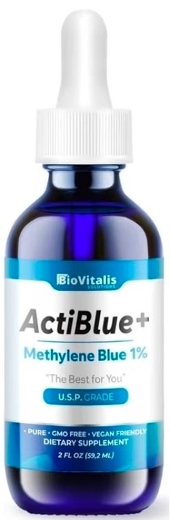 Actiblue+ Methylene Blue 1% : Methylene Blue ISO Certified Third Party Lab Tested 99,9% No Formaldehyde No Alcohol