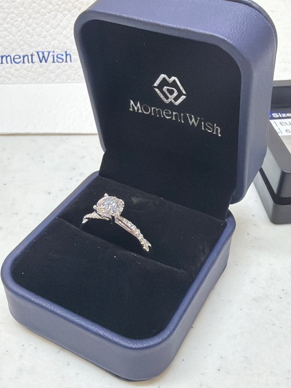 Moment wish size 10 moissanite ring