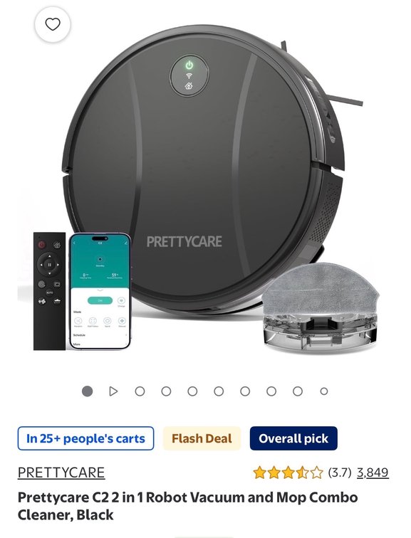 Robot vacuum +mop combo