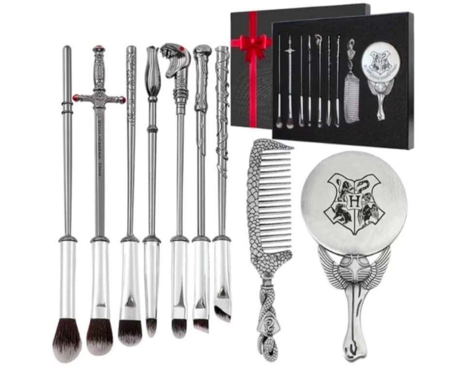 Harry Potter Makeup Brushes Harrry Gifts Comb Mirror with Gift Box for Eyeshadow Eyebrows Eyeliner Lips Concealer Contouring