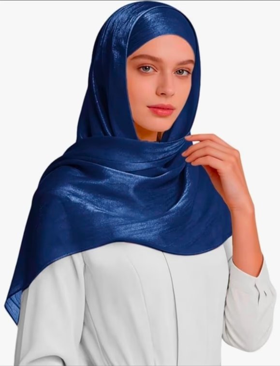Hijab Head Scarf for Women Lightweight Shimmer Hijab Head Wrap Scarves Crepe Satin Scarf Shawl Wrap