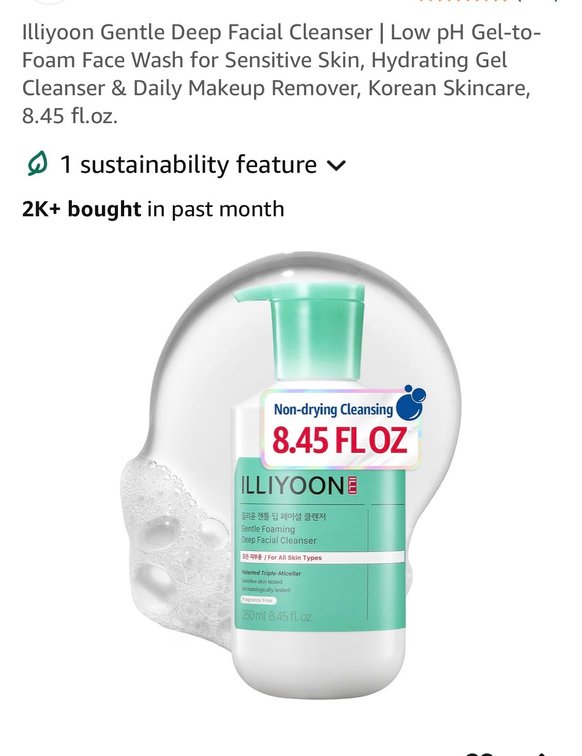 Retails $19 Gentle Deep Facial Cleanser | Low pH Gel-to-Foam Face Wash for Sensitive Skin, Hydrating Gel Cleanser & Daily Makeup Remover,