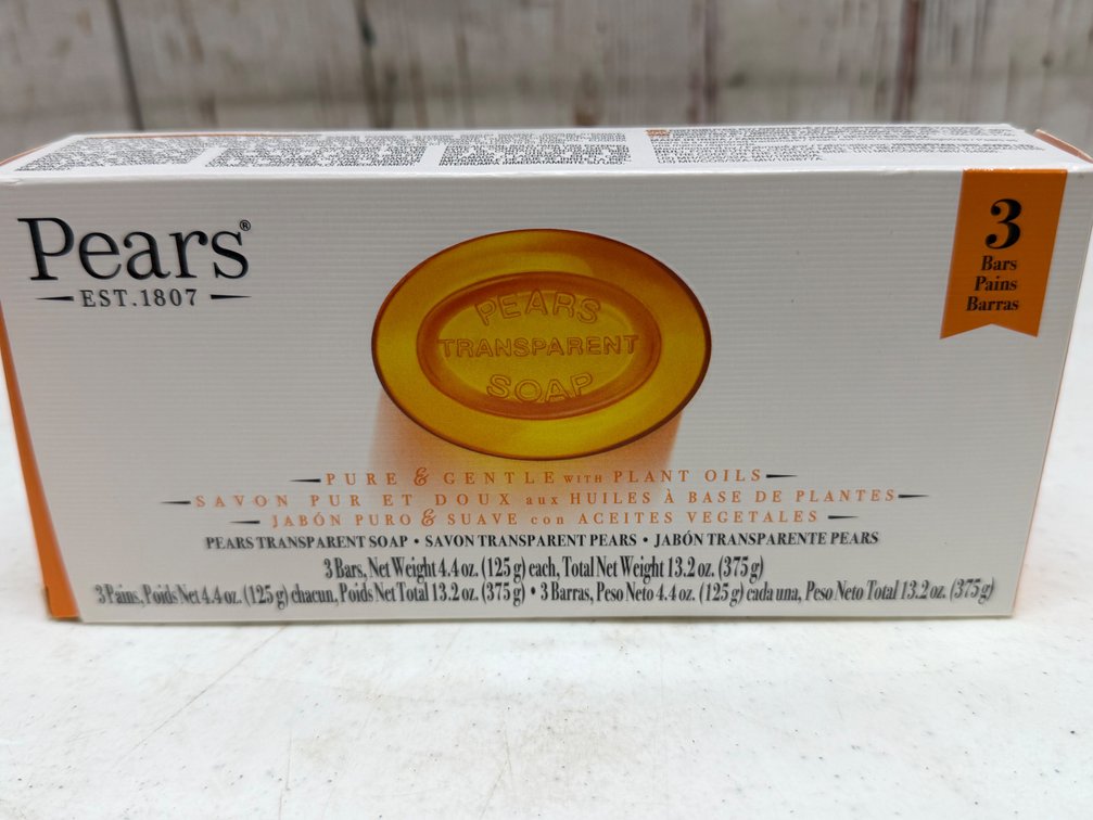Pears Soap, Pure & Gentle with Natural Oils,