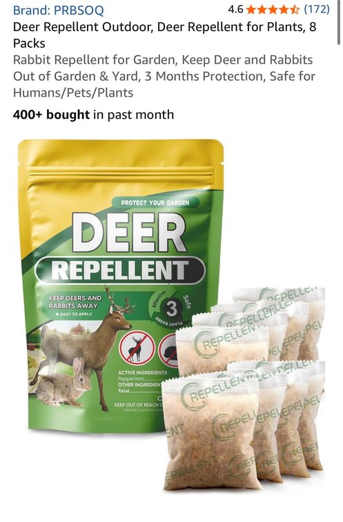 Deer Repellent Outdoor, Deer Repellent for Plants, 8 Packs