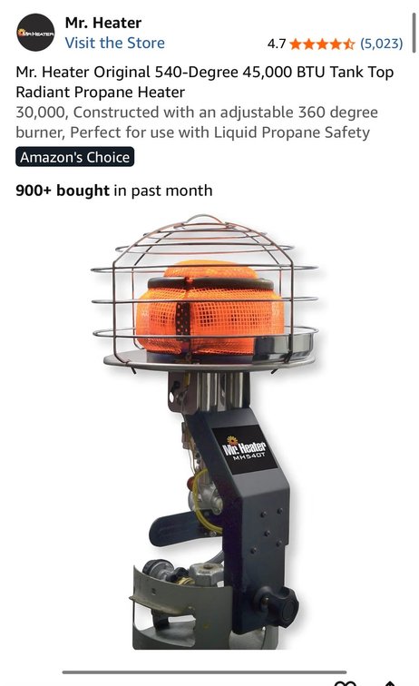 Mr. Heater Original 540-Degree 45,000 BTU Tank Top Radiant Propane Heater