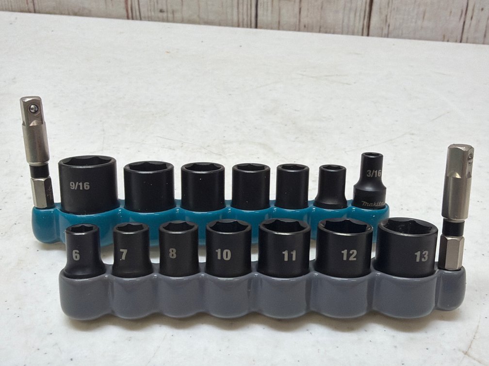 Makita 1/4” sockets 6mm-13mm & 3/16-9/16