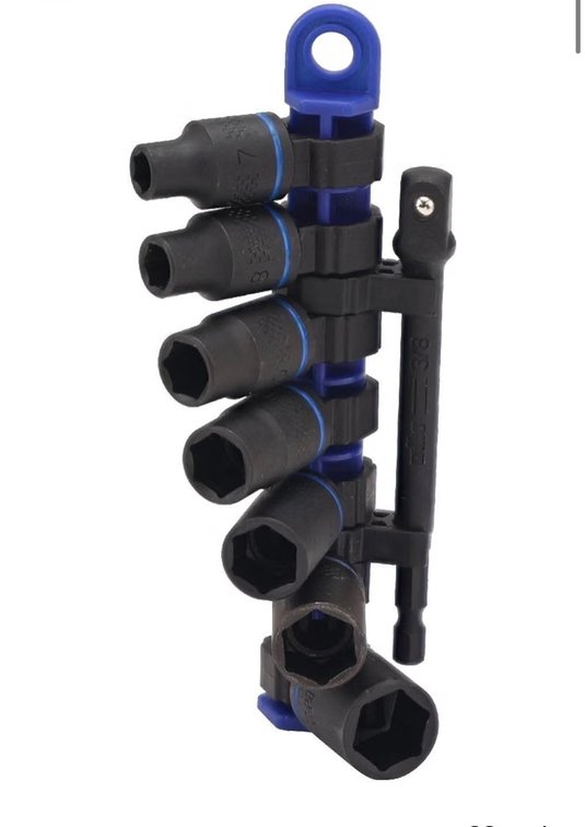 Wiha 72094 8-Piece 3/8" Drive Metric & Standard Impact Socket Set