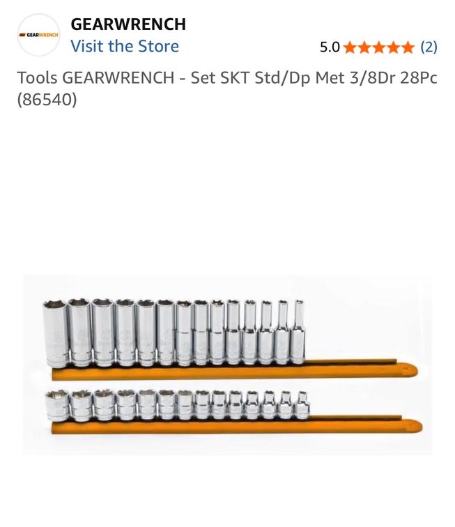 Tools GEARWRENCH - Set SKT Std/Dp Met 3/8Dr 28Pc (86540)