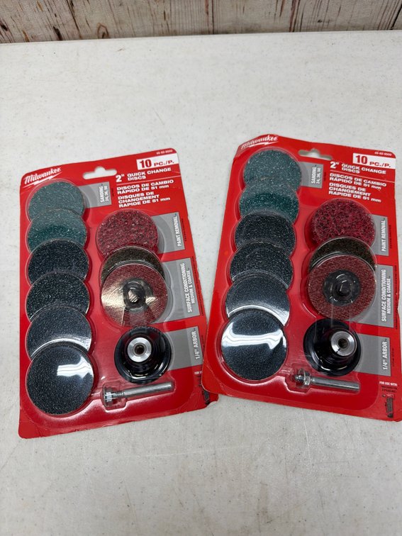 (2) Milwaukee, 2 inch quick change discs