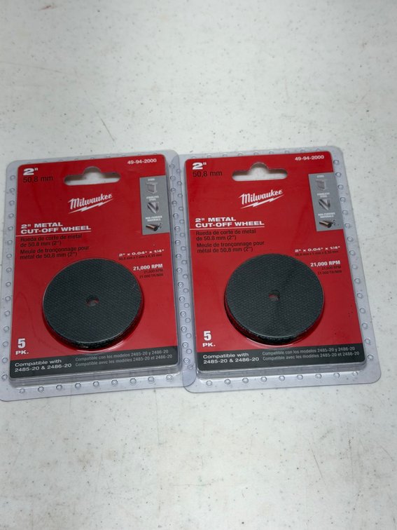 (2) 5 packs Milwaukee 2 inch metal cut off wheel