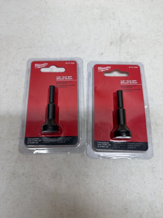 (2) Milwaukee 1/4 inch cutoff wheel arbor