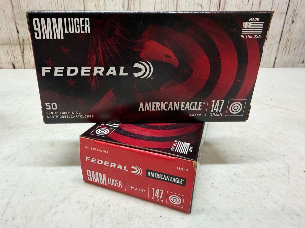(2) 50rd Federal AM 9mm 147gr.