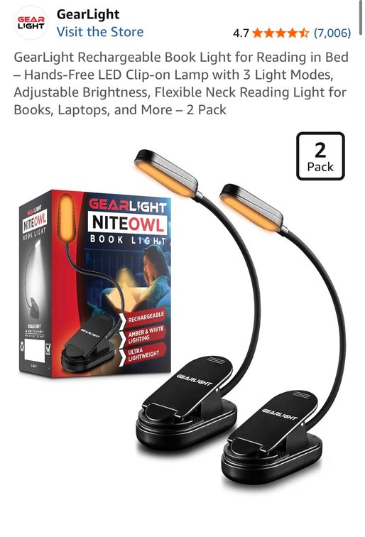 GearLight Rechargeable Book Light