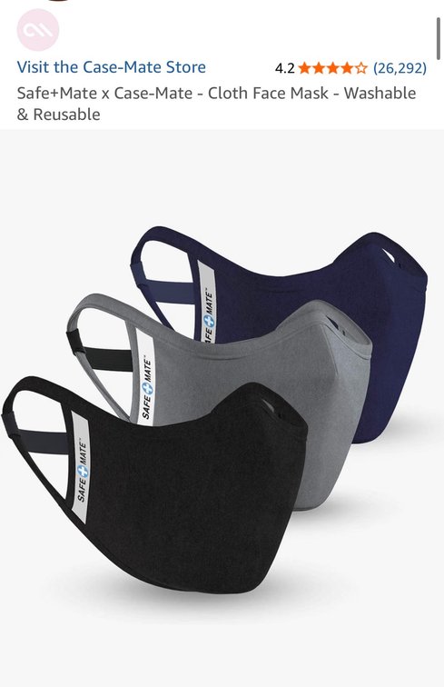 Safe+Mate x Case-Mate - Cloth Face Mask - Washable & Reusable