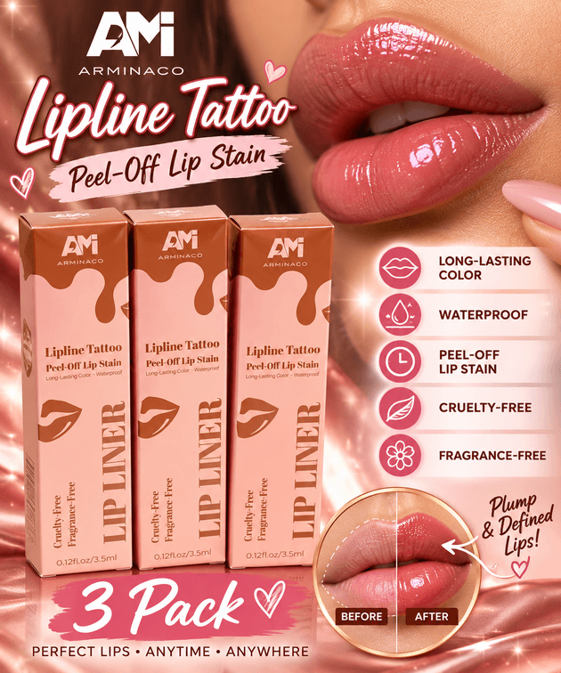 (3) Lip Liner lip tattoo peel off stain