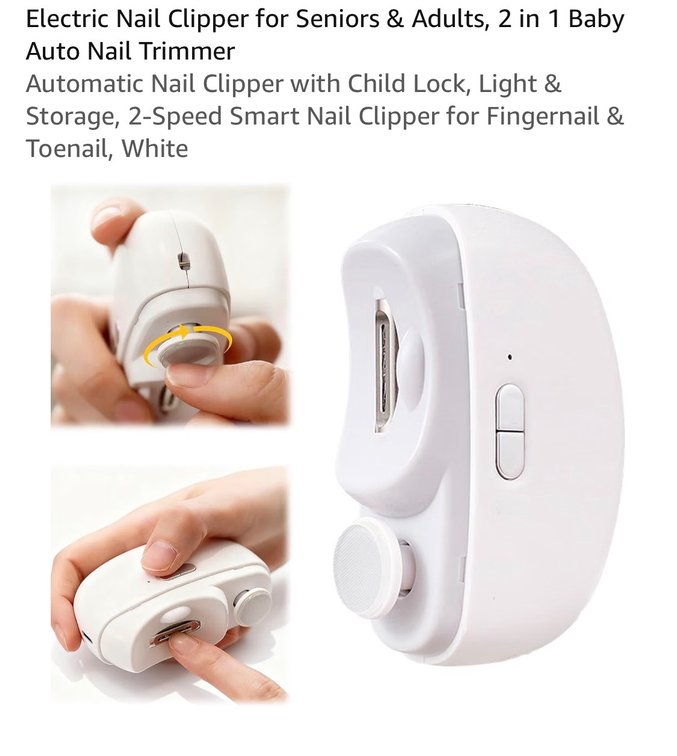 Retails $23 Electric Nail Clipper for Seniors & Adults, 2 in 1 Baby Auto Nail Trimmer