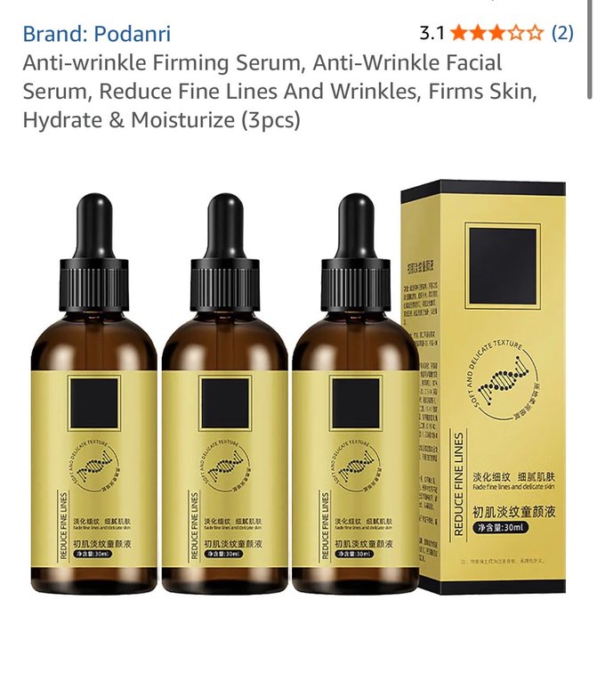 Retails $26 Anti-wrinkle Firming Serum, Anti-Wrinkle Facial Serum, Reduce Fine Lines And Wrinkles, Firms Skin, Hydrate & Moisturize (3pcs)