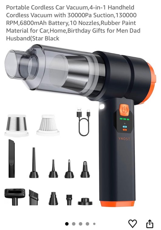 Portable Cordless Car Vacuum,4-in-1 Handheld Cordless Vacuum with 30000Pa Suction