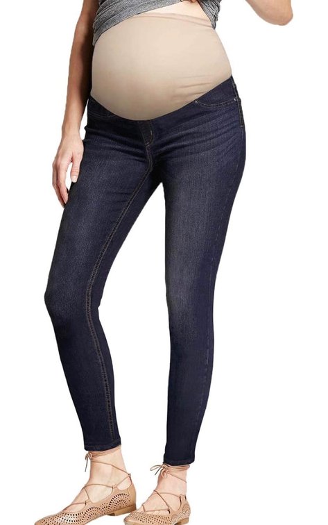 Size 1x Hybrid & Company Women's Comfy Maternity Jeans Super stretch denim, flexible maternity fit, comfortable support, suitable for work, travel, and everyday comfort