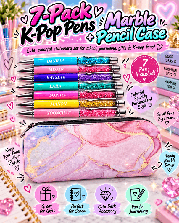 K-Pop pens and pen/pencil case lot