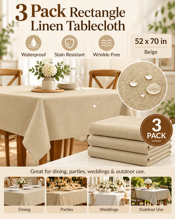 3 pack of 52x70 table linens