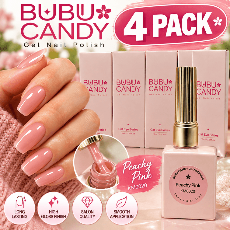 (4 pack) BuBu Candy Gel Nail Polish Cat Eye Series
