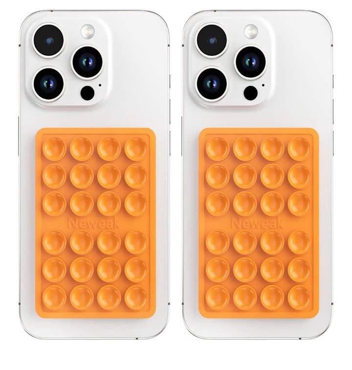 2 Pack Silicone Suction Phone Case Adhesive Mount, Silicone Sticky Holder for iPhone and Android