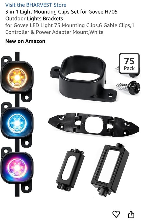 Retails $65 3 in 1 Light Mounting Clips Set for Govee H705 Outdoor Lights Brackets