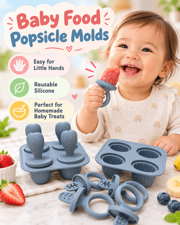 2 baby food popsicle silicone popsicle molds