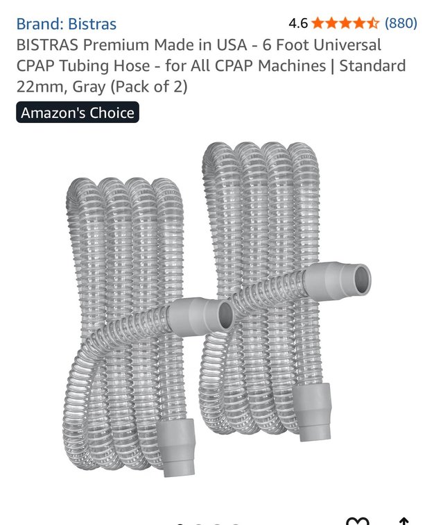 2 pack Premium Made in USA - 6 Foot Universal CPAP Tubing Hose - for All CPAP Machines