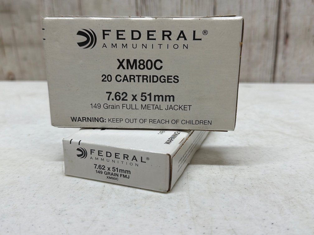 (2) Federal XM80C 20rd 7.62x51mm 149gr.