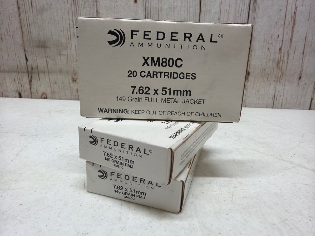 (3) Federal XM80C 20rd 7.62x51mm 149gr.