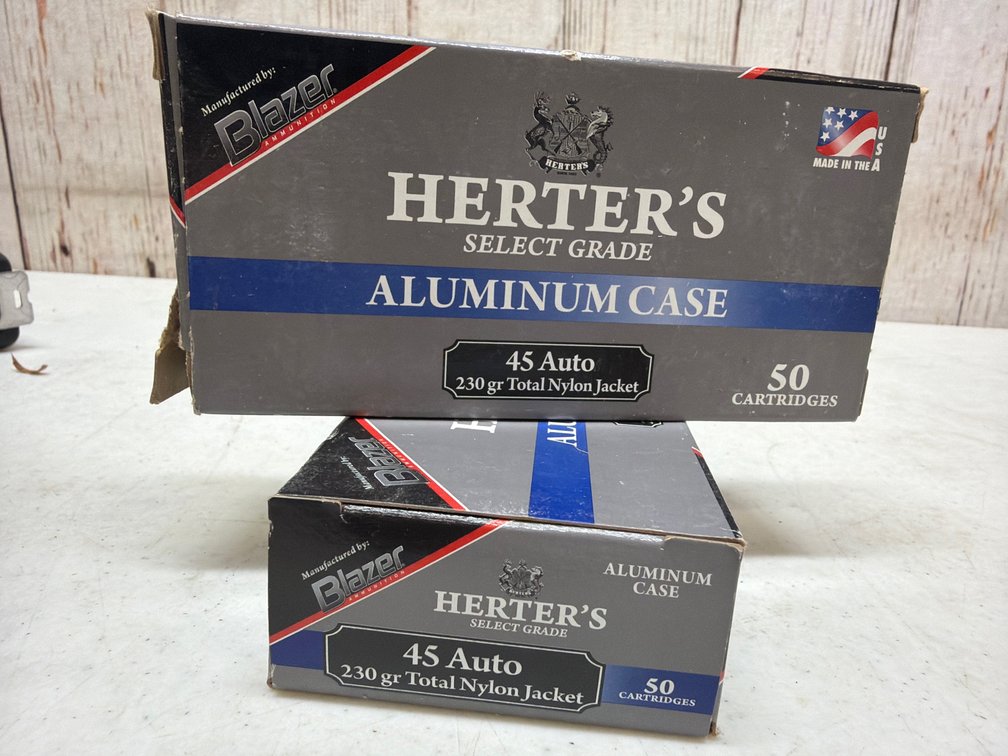 (2) Herters 45 auto 230gr. Nylon jacket