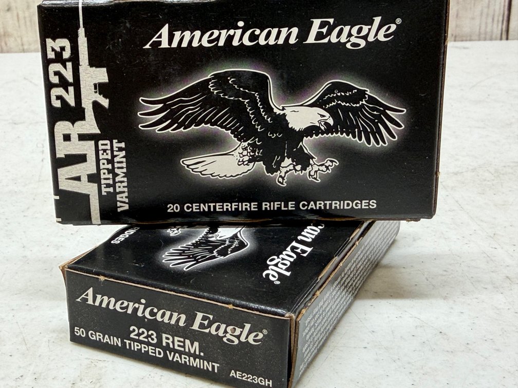 (2) AE .223 REM Varmint 50gr black tip